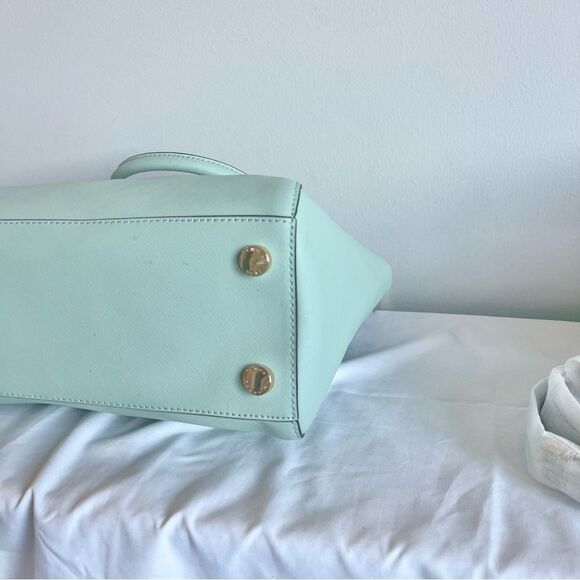 NEW | MICHAEL KORS Selma Raven Mercer Ciara Large TZ Satchel Tote Cyan Bag - Picture 11 of 15